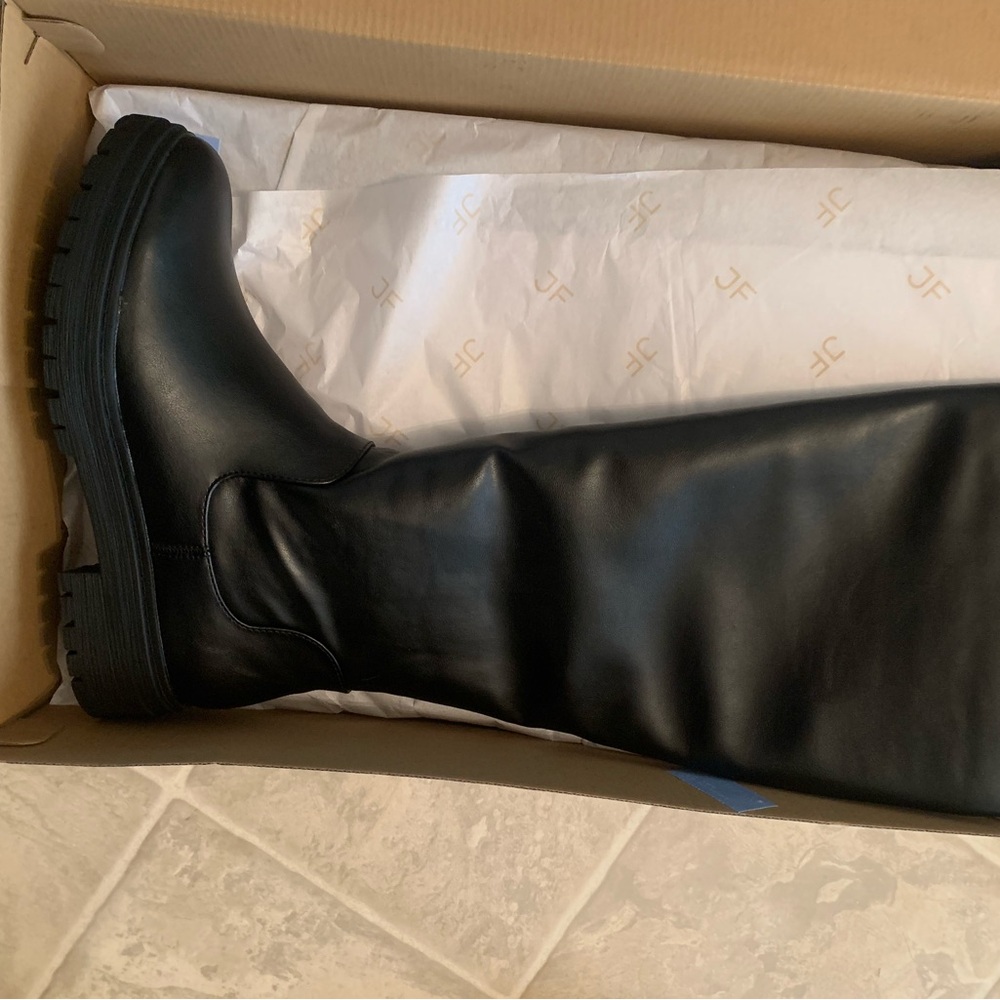 JustFab Black Heeled Boots